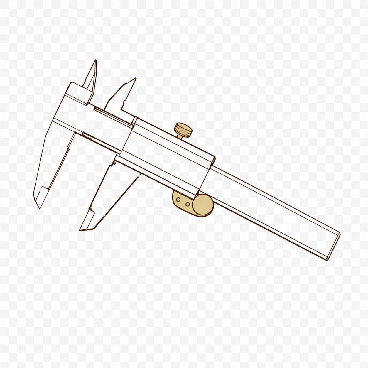 Hand-drawn illustration of a pair of calipers